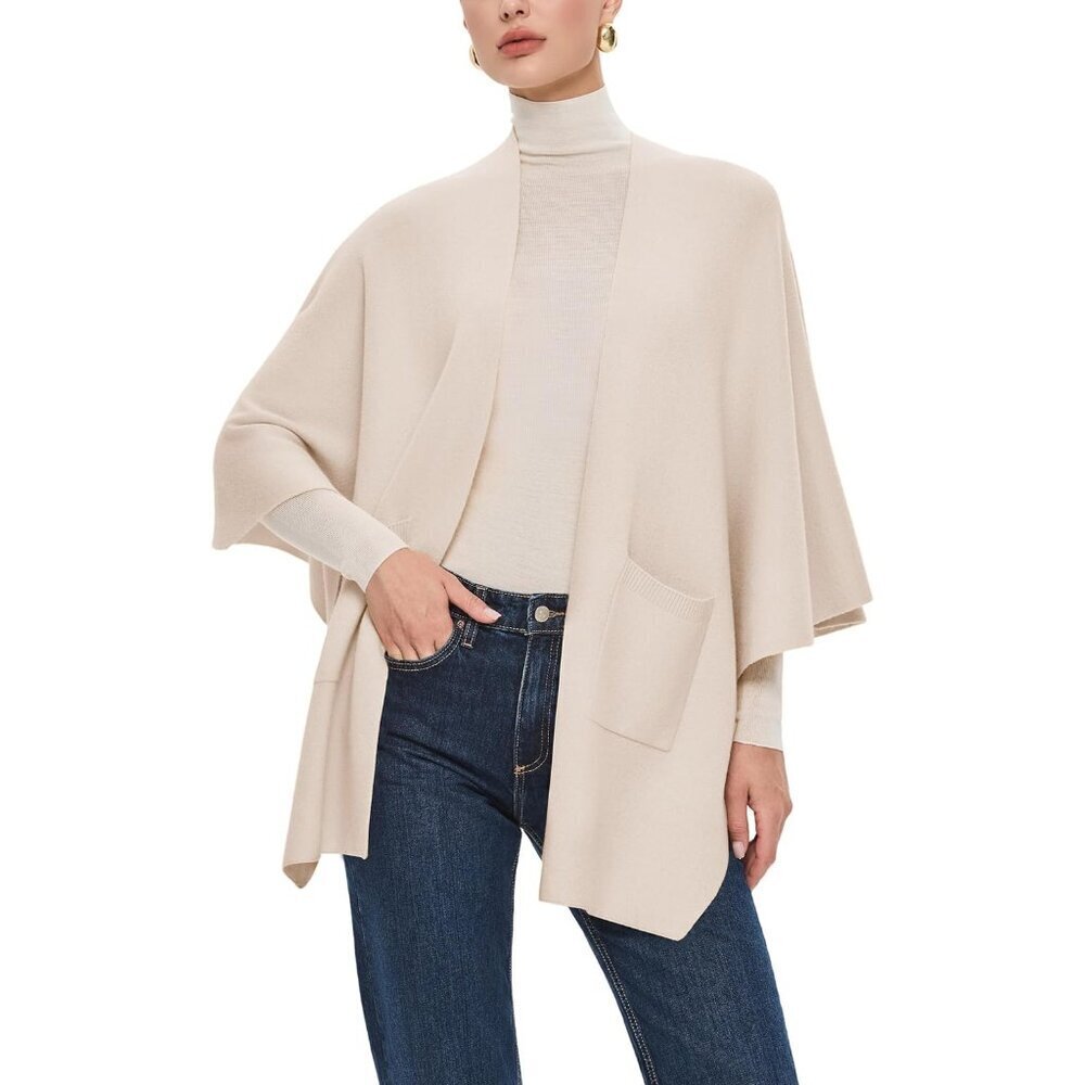 Womens Knit Shawl Wrap Oversized Casual Pockets Fall Winter Stylish